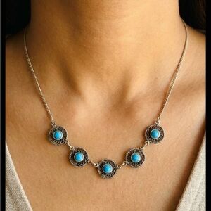Silver and Turquoise Artisanal Necklace